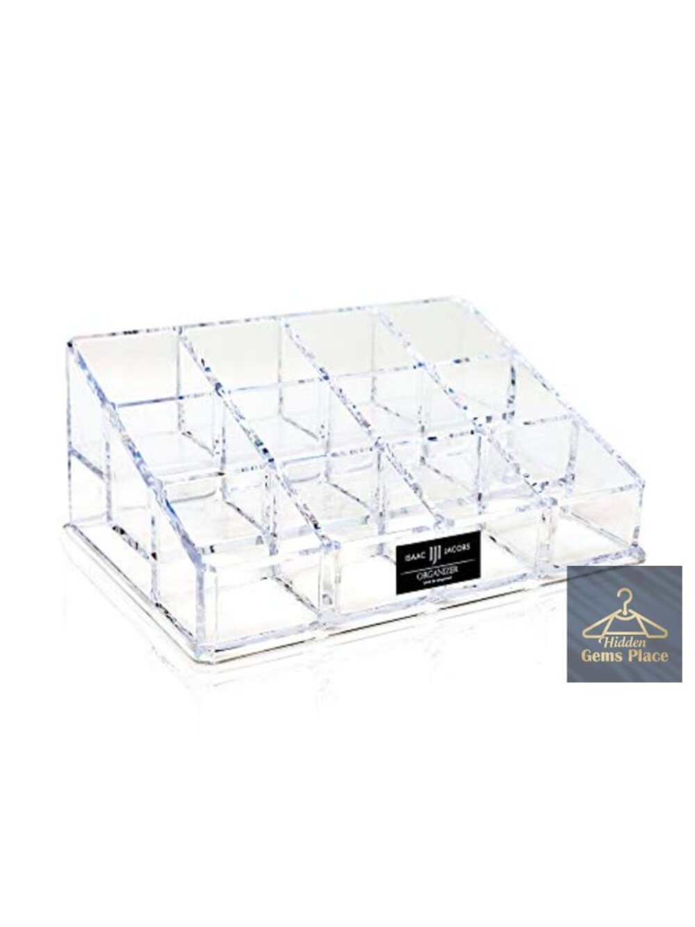 Clear Acrylic 12 Compartment Makeup Organizer 3 Tier Cosmetic Display